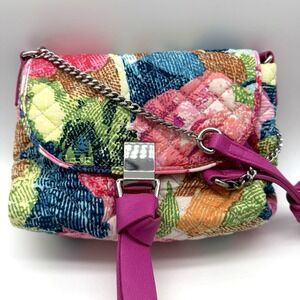 Vera Bradley Pink Geometric Superbloom Carson Crossbody‎ Purse Pink Blue Floral